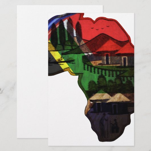 Afrikaanse erfgoedkunst - een culturele fusie briefpapier (Voorkant / Achterkant)