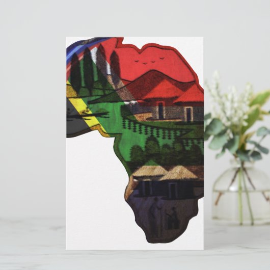 Afrikaanse erfgoedkunst - een culturele fusie briefpapier (Staand voorkant)
