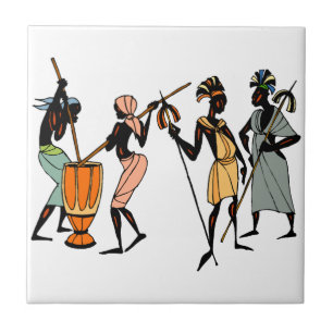 Afrikaanse etnische inheemse stammen tegeltje