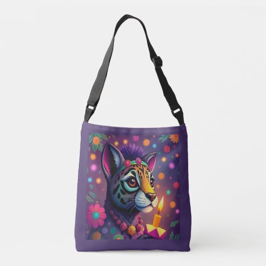 Afrikaanse etnische Kwanzaa Wild Animals in Disgui Crossbody Tas (Achterkant)