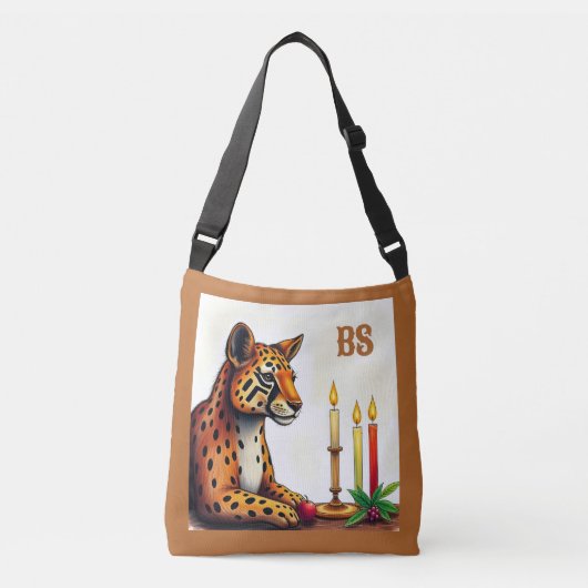 Afrikaanse etnische Kwanzaa Wild Animals in Disgui Crossbody Tas (Voorkant)