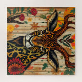 Afrikaanse etnische Kwanzaa Wild Animals in Disgui Legpuzzel (Horizontaal)