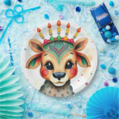 Afrikaanse etnische Kwanzaa wilde dieren in vermom Papieren Bordje (Feest)