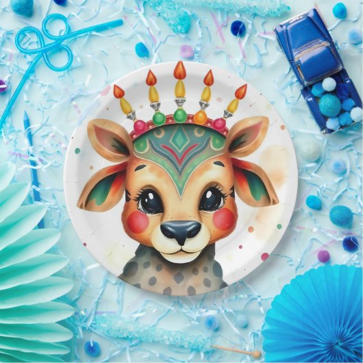 Afrikaanse etnische Kwanzaa wilde dieren in vermom Papieren Bordje (Feest)