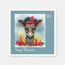 Afrikaanse etnische Kwanzaa wilde dieren in vermom Servet