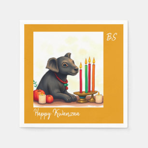 Afrikaanse etnische Kwanzaa wilde dieren in vermom Servet