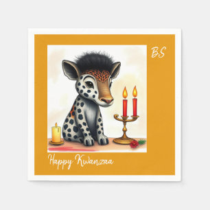 Afrikaanse etnische Kwanzaa wilde dieren in vermom Servet