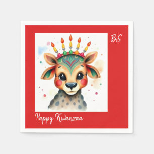 Afrikaanse etnische Kwanzaa wilde dieren in vermom Servet