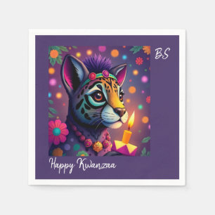 Afrikaanse etnische Kwanzaa wilde dieren in vermom Servet