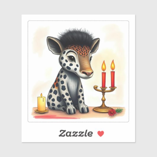 Afrikaanse etnische Kwanzaa wilde dieren in vermom Sticker (Vel)