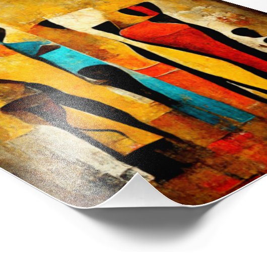 Afrikaanse familie Abstracte kunst Foto Afdruk (Hoek)