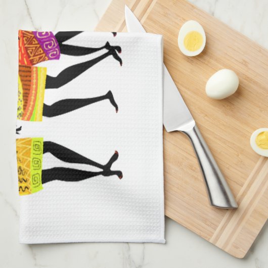 Afrikaanse feast theedoek (Quarter Fold)