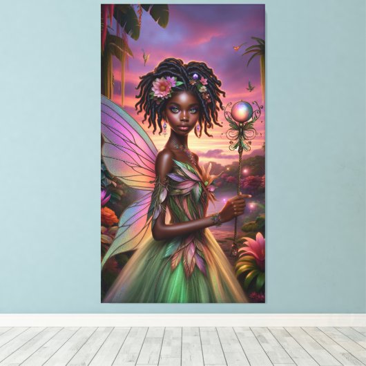 Afrikaanse fee canvas afdruk (Insitu (Houten vloer))