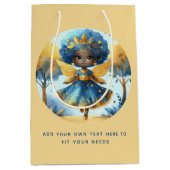 Afrikaanse fee verjaardag teal goud roze prinses medium cadeauzakje (Voorkant)