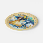 Afrikaanse fee verjaardag Teal Goud Roze Prinses Papieren Bordje (Gekanteld)