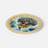 Afrikaanse fee verjaardag Teal Goud Roze Prinses Papieren Bordje (Gekanteld)