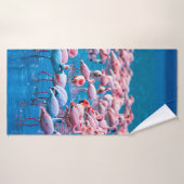 Afrikaanse flamingos. Band van de flamingos Badhanddoek (Badhanddoek)