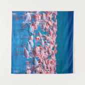 Afrikaanse flamingos. Band van de flamingos Wandkleed (Voorkant (horizontaal))