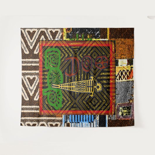 Afrikaanse Folk Art Wandkleed (Voorkant (horizontaal))