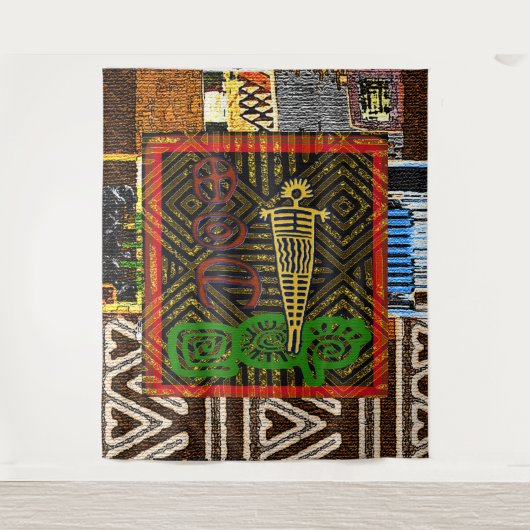 Afrikaanse Folk Art Wandkleed (Voorkant)
