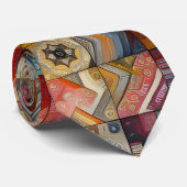 Afrikaanse geïnspireerde patchwork etnische hippie stropdas (Opgerold)