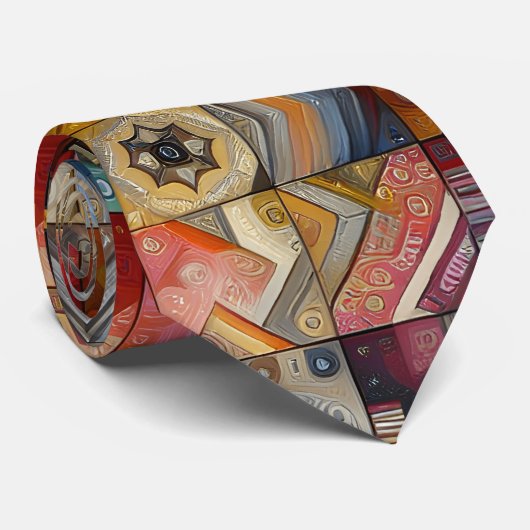 Afrikaanse geïnspireerde patchwork etnische hippie stropdas (Opgerold)