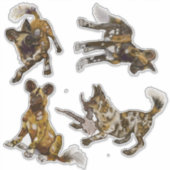 Afrikaanse gekleurde Puppies Sticker (Voorkant)