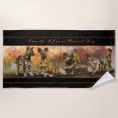 Afrikaanse gekleurde Puppies Strandlaken (Voorkant)