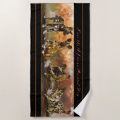 Afrikaanse gekleurde Puppies Strandlaken (Voorkant)