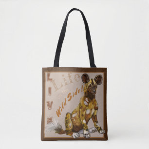 Afrikaanse gekleurde Puppies Tote Bag