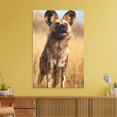 Afrikaanse gekleurde wilde hond canvas afdruk (Insitu (Woonkamer))