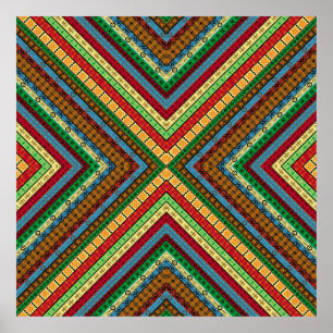 Afrikaanse geometrische motieven en symbolen op de poster