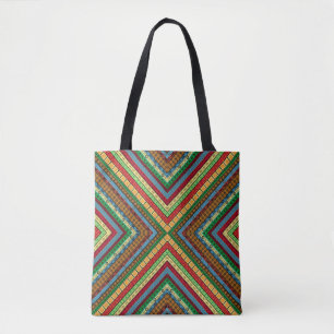 Afrikaanse geometrische motieven en symbolen op de tote bag