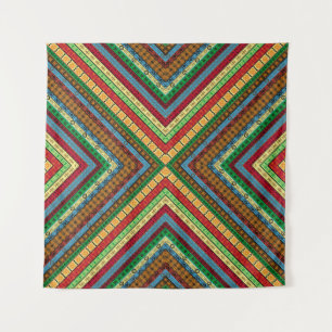 Afrikaanse geometrische motieven en symbolen op de wandkleed