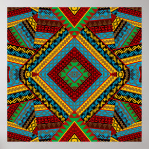 Afrikaanse geometrische motif poster