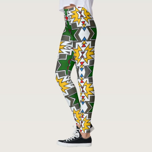 Afrikaanse geometrische print hoge taille workout  leggings (Links)