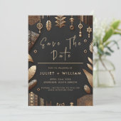 Afrikaanse Ghana Bruin Traditionele Nigeria Bruilo Save The Date (Staand voorkant)