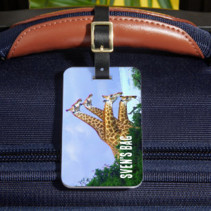 afrikaanse Giraffe 4 hoofden Bagagelabel