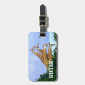 afrikaanse Giraffe 4 hoofden Bagagelabel (Voorkant verticaal)