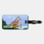 afrikaanse Giraffe 4 hoofden Bagagelabel (Achterkant horizontaal)