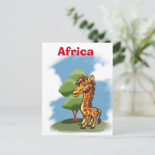 Afrikaanse Giraffe Briefkaart (Staand voorkant)