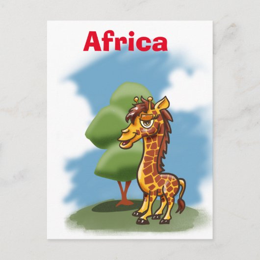 Afrikaanse Giraffe Briefkaart (Voorkant)