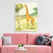 Afrikaanse Giraffe die Acacia eet Canvas Afdruk (Insitu (Woonkamer))