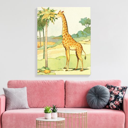 Afrikaanse Giraffe die Acacia eet Canvas Afdruk (Insitu (Woonkamer))