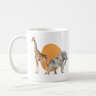 Afrikaanse Giraffe en olifant Koffiemok