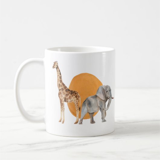 Afrikaanse Giraffe en olifant Koffiemok (Links)