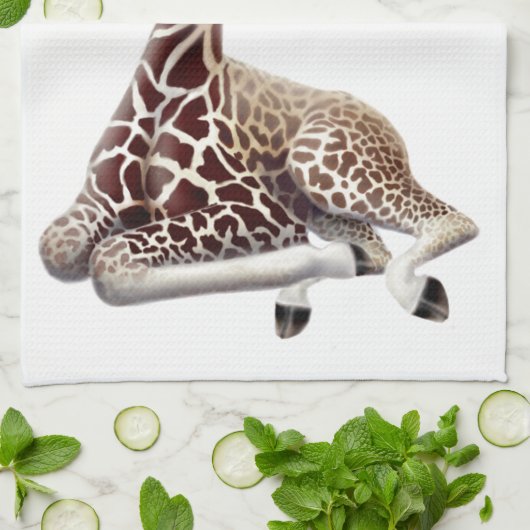 Afrikaanse Giraffe in Rest Kitchen Towel Theedoek (Gevouwen)