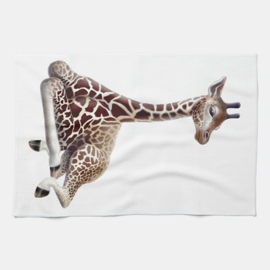 Afrikaanse Giraffe in Rest Kitchen Towel Theedoek (Horizontaal)