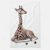 Afrikaanse Giraffe in Rest Kitchen Towel Theedoek (Verticaal)