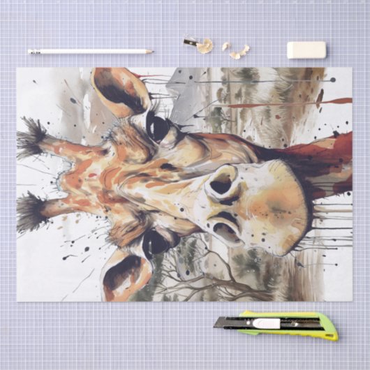 Afrikaanse Giraffe karikatuur Funny Safari Tissuepapier (Craft)